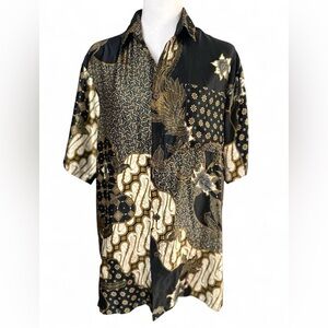 Black and Gold Patterned Shirt